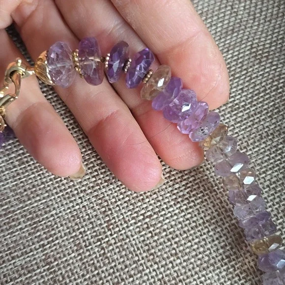 14KT Faceted Ametrine Necklace - Picture 11 of 11